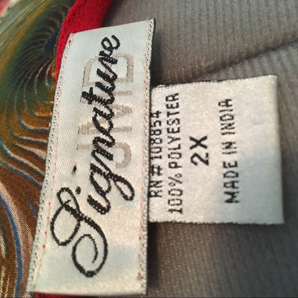 Red print/ sequences  maxi dress   2X - Picture 5 of 8